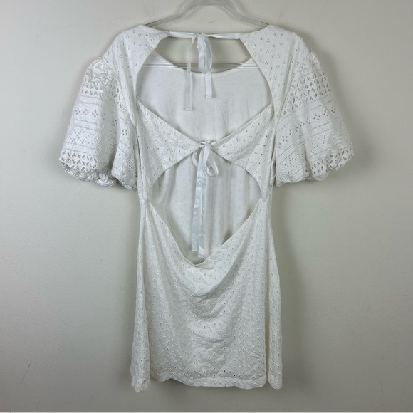 Free People Apricot Rose mini dress in white size: L - Picture 10 of 15